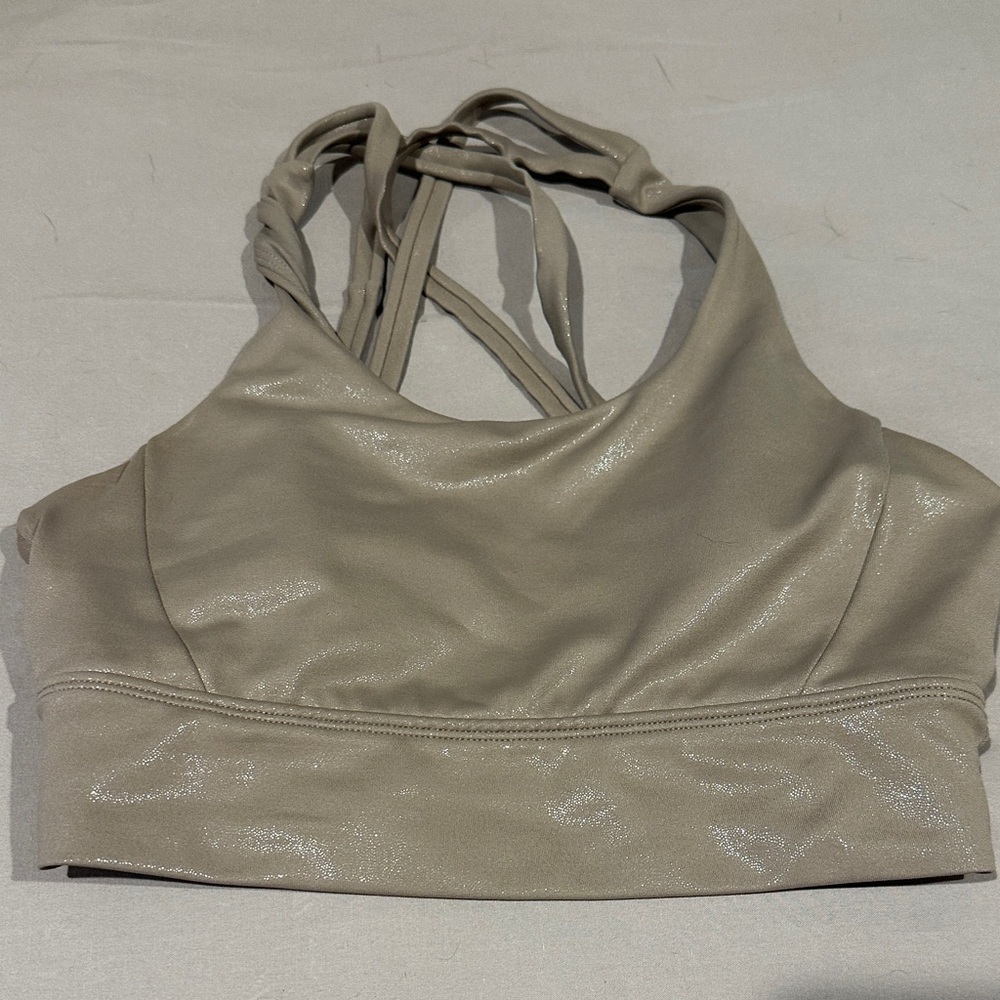BuffBunny Shimmering Beige Halter Top
